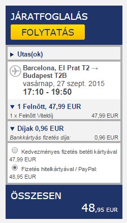 ugyan az a jegy ára már csak 49 EUR