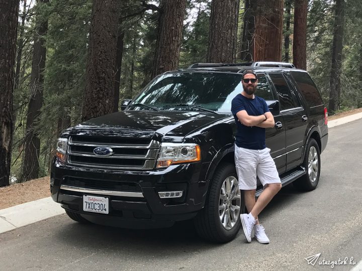 bérelt autónk a Sequoia Nemzeti Parkban