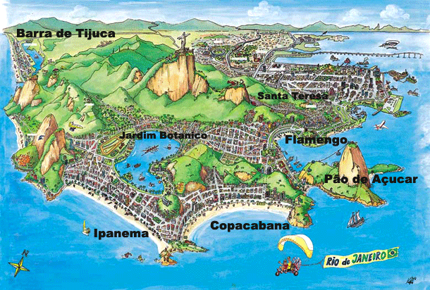 Copacabana és Ipanema térképe