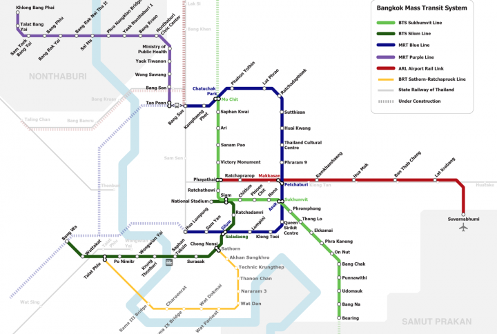 Bangkok metró térképe